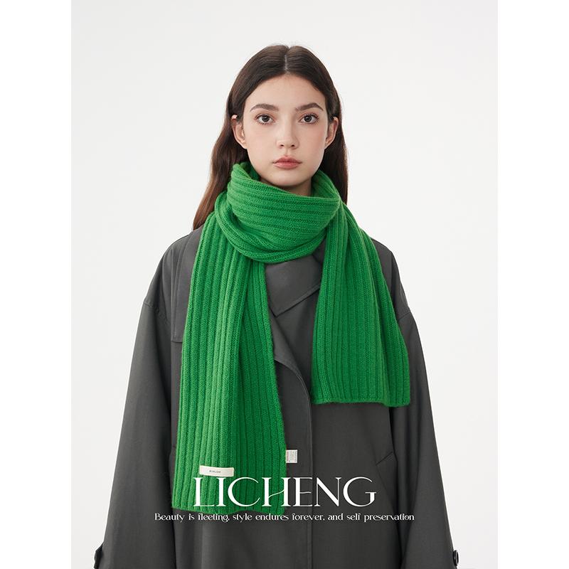 高阶质感羊毛兔绒混纺针织围巾