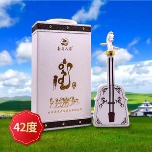 套马人家白色马头琴马奶酒42度500ml整箱内蒙古特产奶酒礼盒装