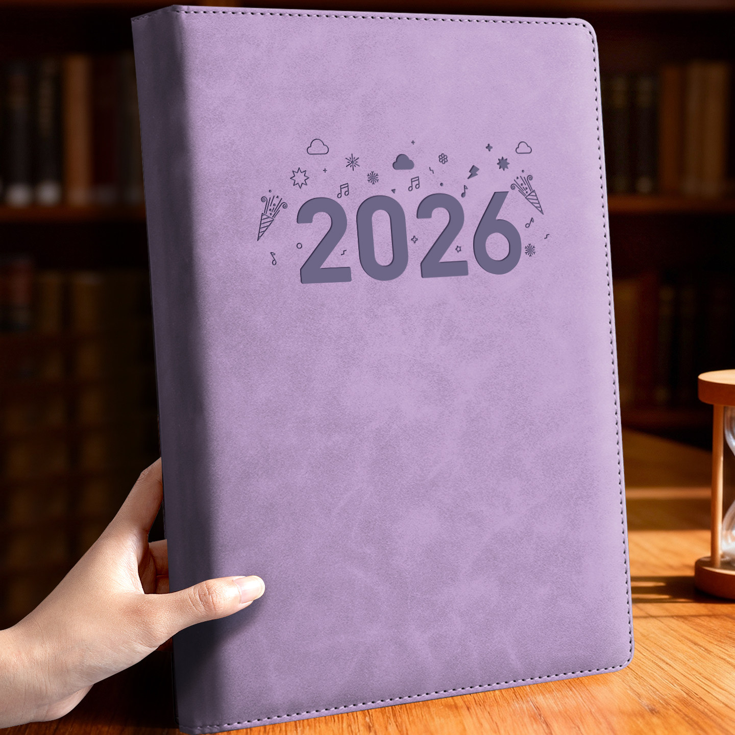 a4加厚笔记本2026年新款大号本子硬皮面记事本成人用商务办公会议记录本支持公司企业定制印logo带笔插超厚b5