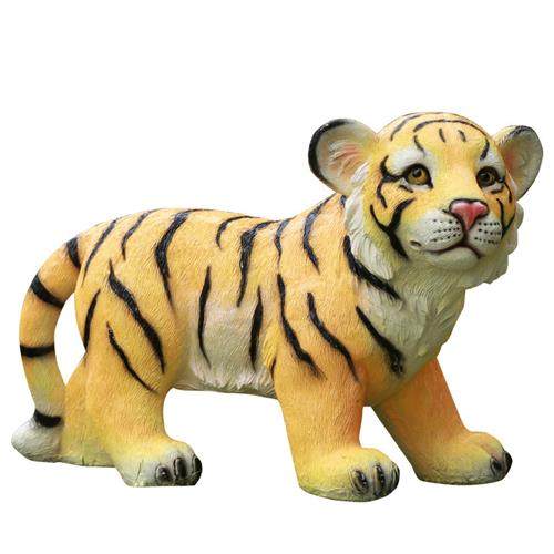 卡通小老虎玻璃钢雕塑摆件落地户外园林公园装饰大号仿真动物模型