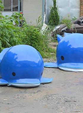 户外仿真鲸鱼摆件玻璃钢海豚雕塑售楼部游乐园小区商场海洋馆美陈