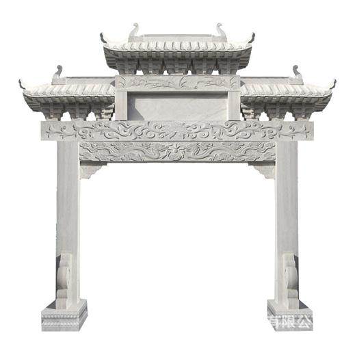 定制花岗岩牌楼路口景区园林景观汉白玉供应村口石门楼石雕牌坊