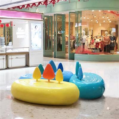 玻璃钢休闲椅小树儿童卡通坐凳商场座椅公共休息区长条凳户外椅子