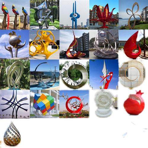 大型玻璃钢不锈钢校园广场卡通人物动物雕塑白钢园林景观金属摆件