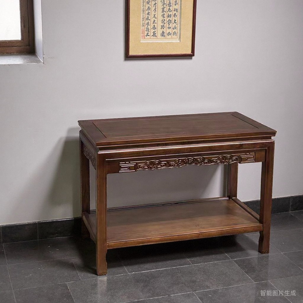 花架实木中式鱼缸架盆景架置物架盆景奇石简约客厅阳台架子边几木