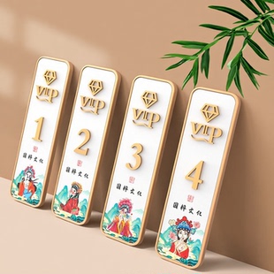 VIP包厢门牌定制酒店饭店包间标识牌棋牌室台球厅茶楼雅间包房贵宾室高档美容院会所房间号亚克力提示牌定做