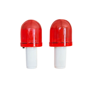 伸缩路锥顶灯 电池LED警示灯 圆形小灯 路障频闪灯 子弹头小灯