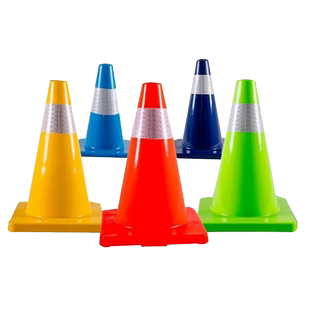 45cm桩桶PVC路锥桶雪糕筒4S店汽车试驾用红色蓝色反光锥路障黄色