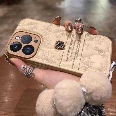 小香风山茶花手机壳高级感轻奢女