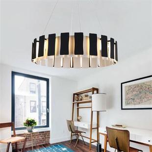 led创意吊灯黑白钢琴片北欧吊灯简约客厅餐厅书房卧室样板间吊灯