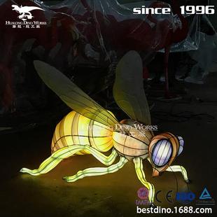 彩灯灯会制作工厂自贡源头厂家夜游文旅LED灯带内透光蜜蜂彩灯