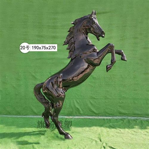 玻璃钢马雕塑仿真仿铜金色飞马大骏白奔马动物不锈钢大型户外摆件