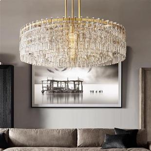 跨境RH灯具别墅客厅大吊灯美式 轻奢高档全铜水晶餐厅卧室主灯
