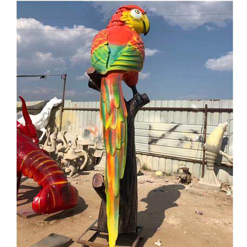 玻璃钢金刚鹦鹉动物鸟类雕塑户外庭院花园林景观广场装饰摆件