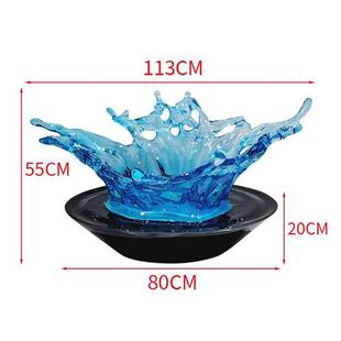 透明树脂落地水花雕塑摆件别墅酒店售楼处样板间水滴吊饰软装 饰品