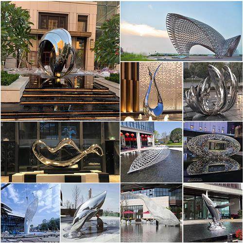 厂家不锈钢雕塑定制户外大型广场校园金属镜面鹿地标创意景观摆件