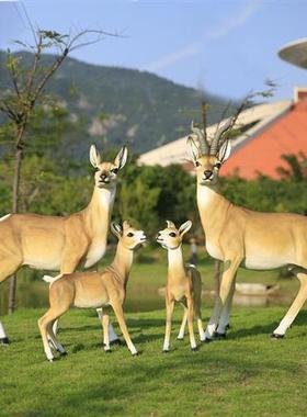 户外园林大型藏羚羊玻璃钢雕塑园林楼盘小品花园仿真动物模型摆件