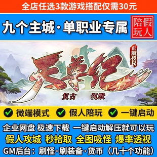 热血传奇单机版电脑天尊纪单职业沉默中变版九个主城假人陪玩微端