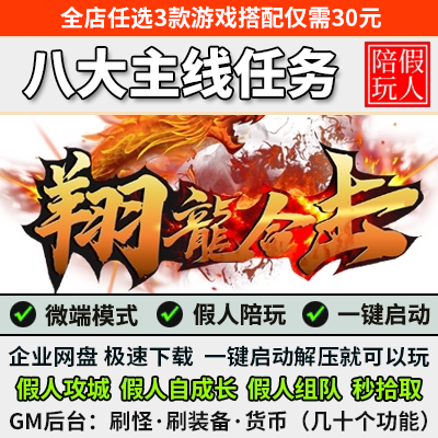 传奇单机版翔龙英雄合击三职业做任务版前复古后超变大背包GM后台