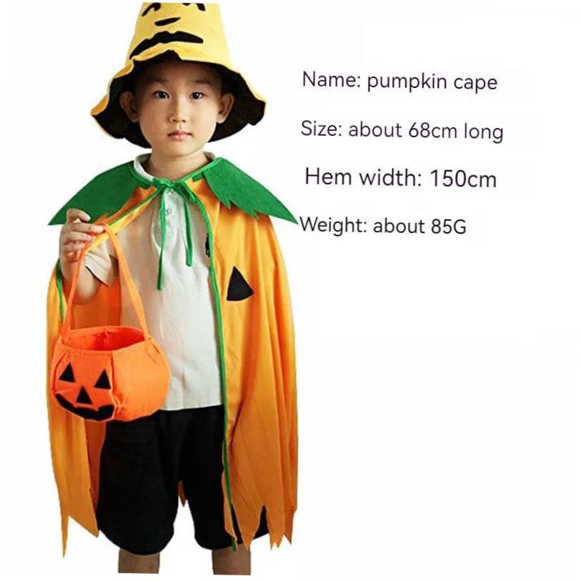 Halloween party gathering Pumpkin Pancho Costume Cute