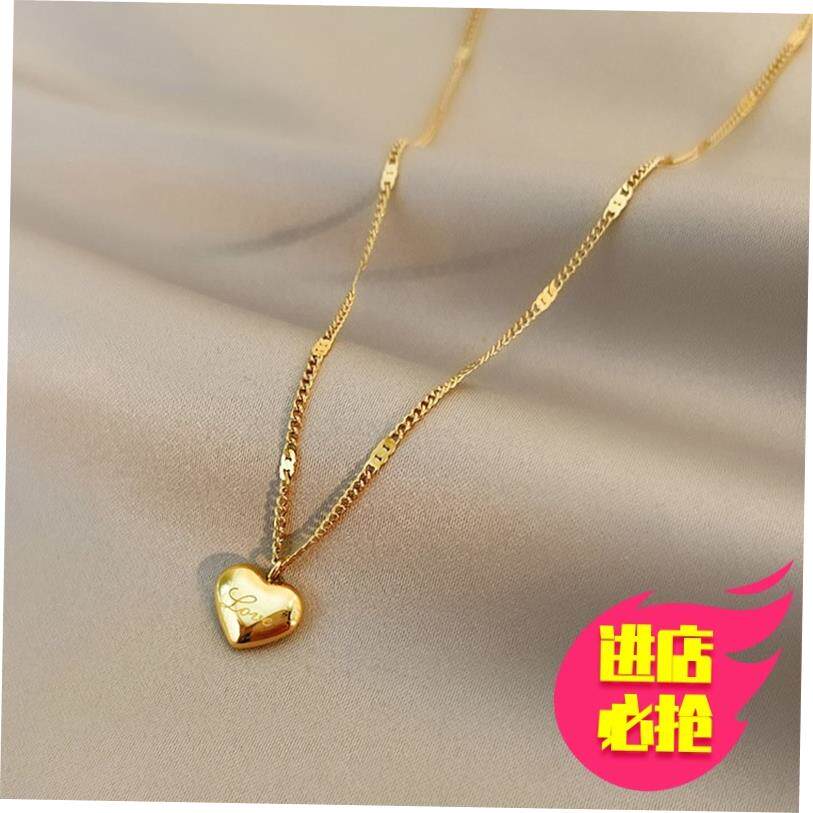 XIYANIKE 316L Stainless Steel Gold Color Love Heart Necklace