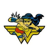 DC superhero metal brooch, Justice League Superman, Batman, The Flash, Wonder Woman schoolbag badge thumbnail 4