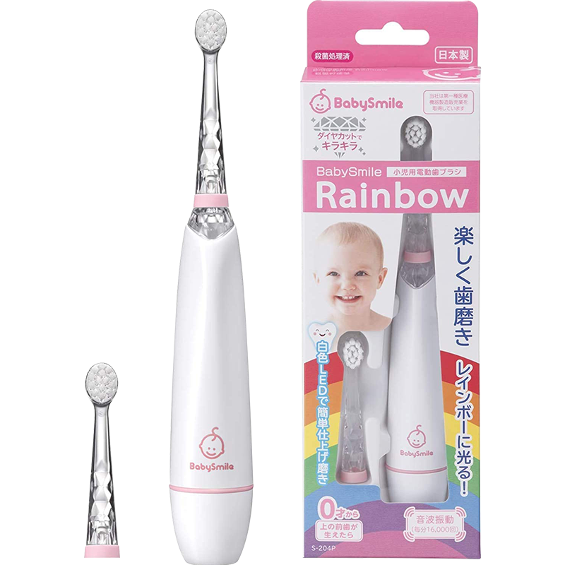 BabySmileRainbow儿童替换牙刷软毛刷头宝宝婴儿电动牙刷日本进口