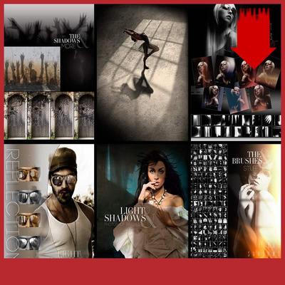 光影元素笔刷 PS光线光影特效合成光效氛围PS光束笔刷PS素材模板