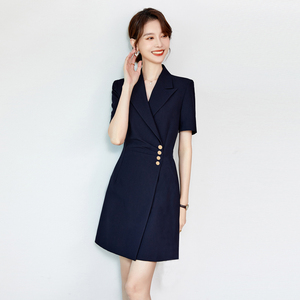 西装连衣裙2026新款短袖设计感职业高端梅耶前台接待售楼部工作服
