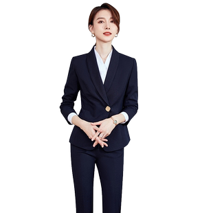 西装西服套装女2025春季气质女神前台售楼部高端职业装名媛工作服