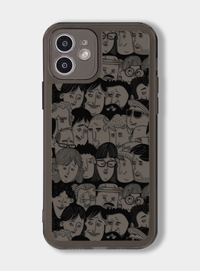 16plus美术生苹果14promax手机壳iPhone13透黑软壳15直边防摔12Mini个性8plus娇羞7女孩适用se2个性小众原创