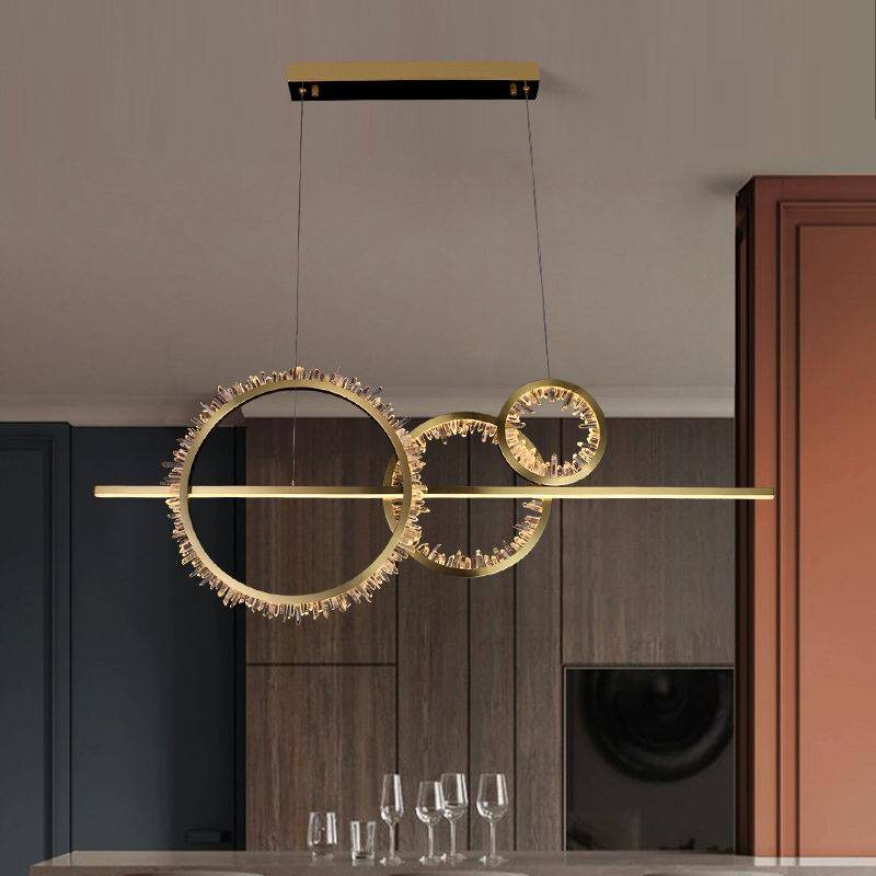 不锈钢天然水晶吊灯2022新款餐厅卧室轻奢美式别墅样板间客厅卧室