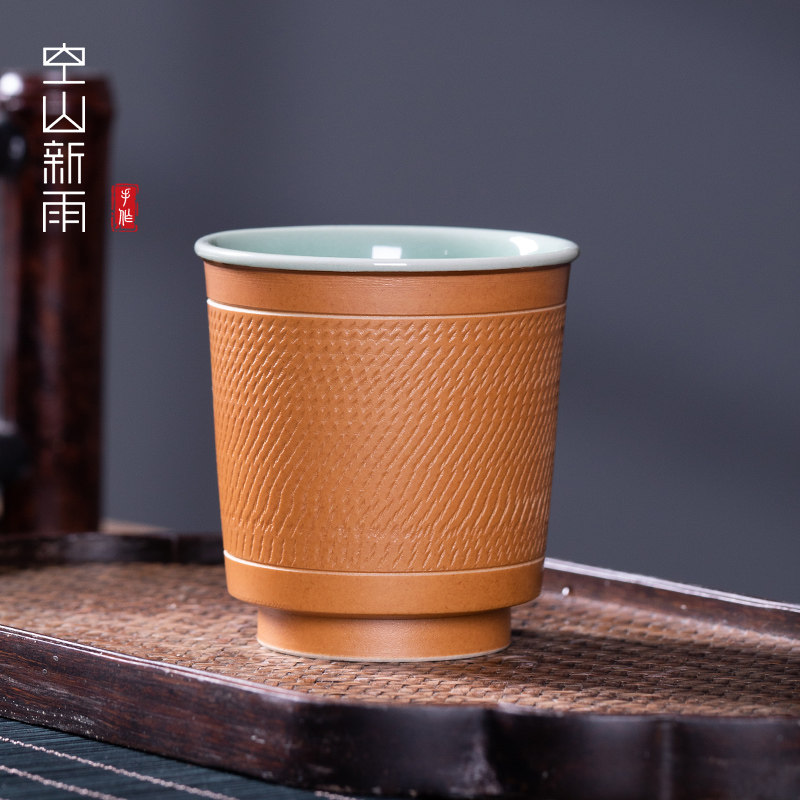 空山新雨主人杯单杯龙泉青瓷手工跳刀功夫茶杯子陶瓷品茗杯闻香杯,餐饮具,闻香杯,淘宝优惠券,粉丝福利购,淘宝优惠卷