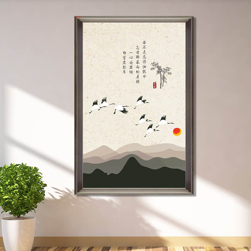 居夢(mèng)塢新中式客廳裝飾畫(huà)三聯(lián)畫(huà)掛畫(huà)餐廳沙發(fā)臥室背景墻畫(huà)壁畫(huà)現(xiàn)代