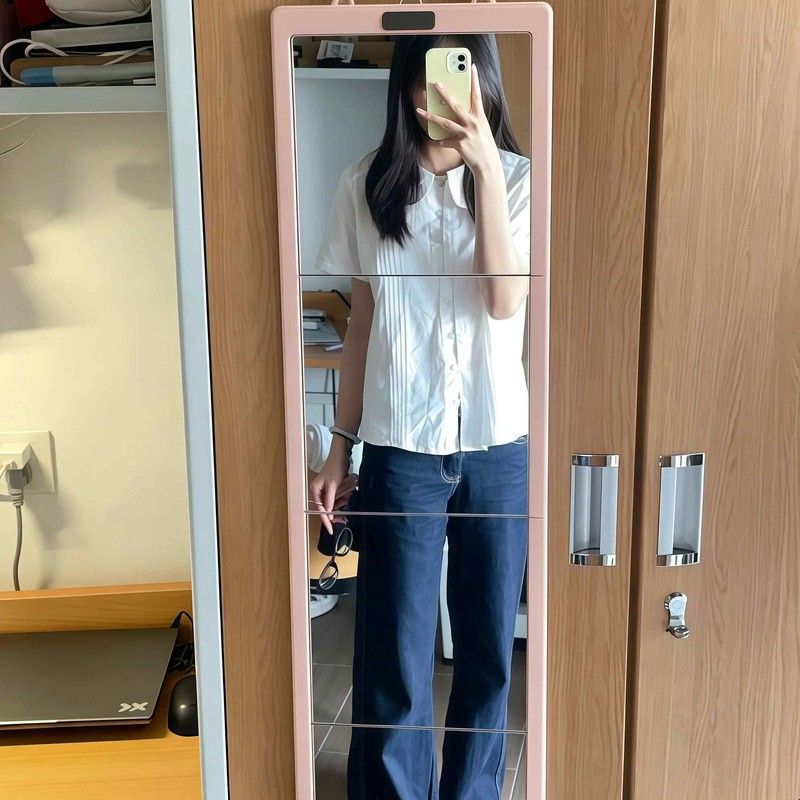 折叠全身镜!镜子学生宿舍专用化妆镜收纳可挂柜子门后穿衣镜防摔