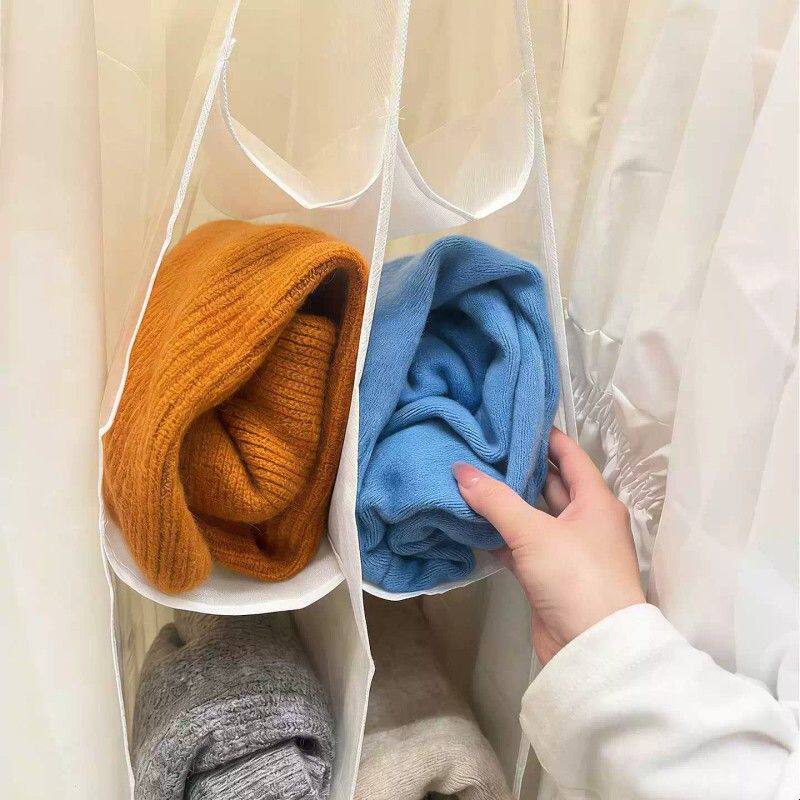 毛衣收纳围巾衣柜衣物整理袋收纳筐换季衣服收纳神器家用大容量