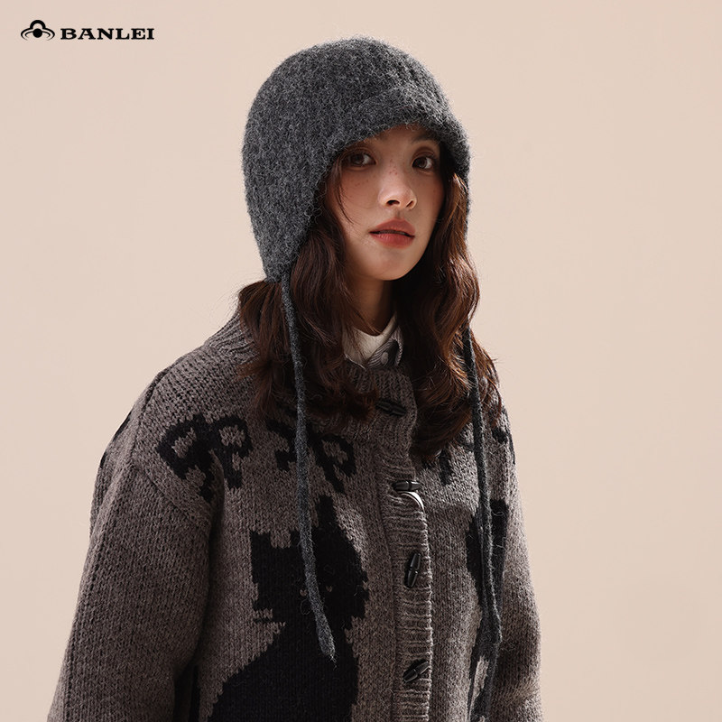 2024帽子冬款女可爱显脸小雷锋帽护耳毛线帽保暖针织帽百搭冷帽潮,服饰配件/皮带/帽子/围巾,帽子,淘宝优惠券,粉丝福利购,淘宝优惠卷