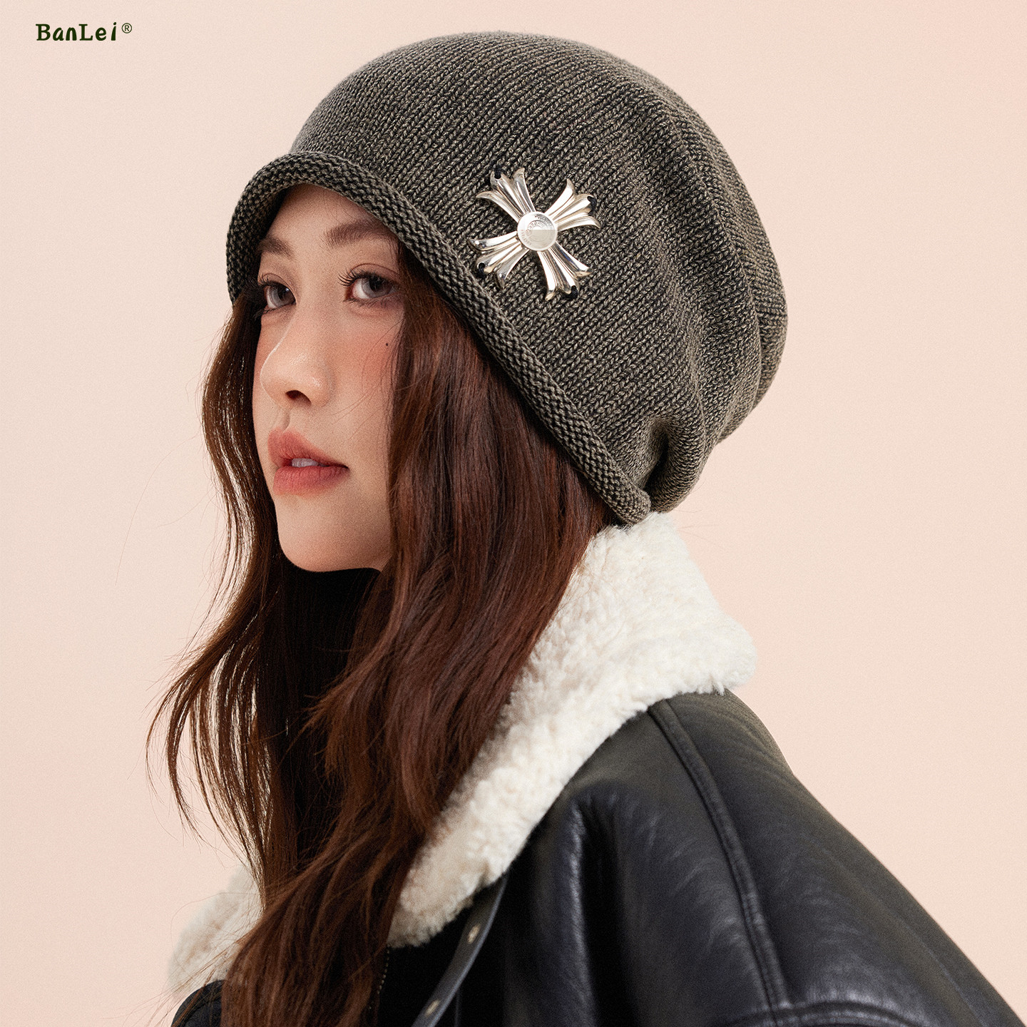 半蕾时尚百搭复古堆堆帽