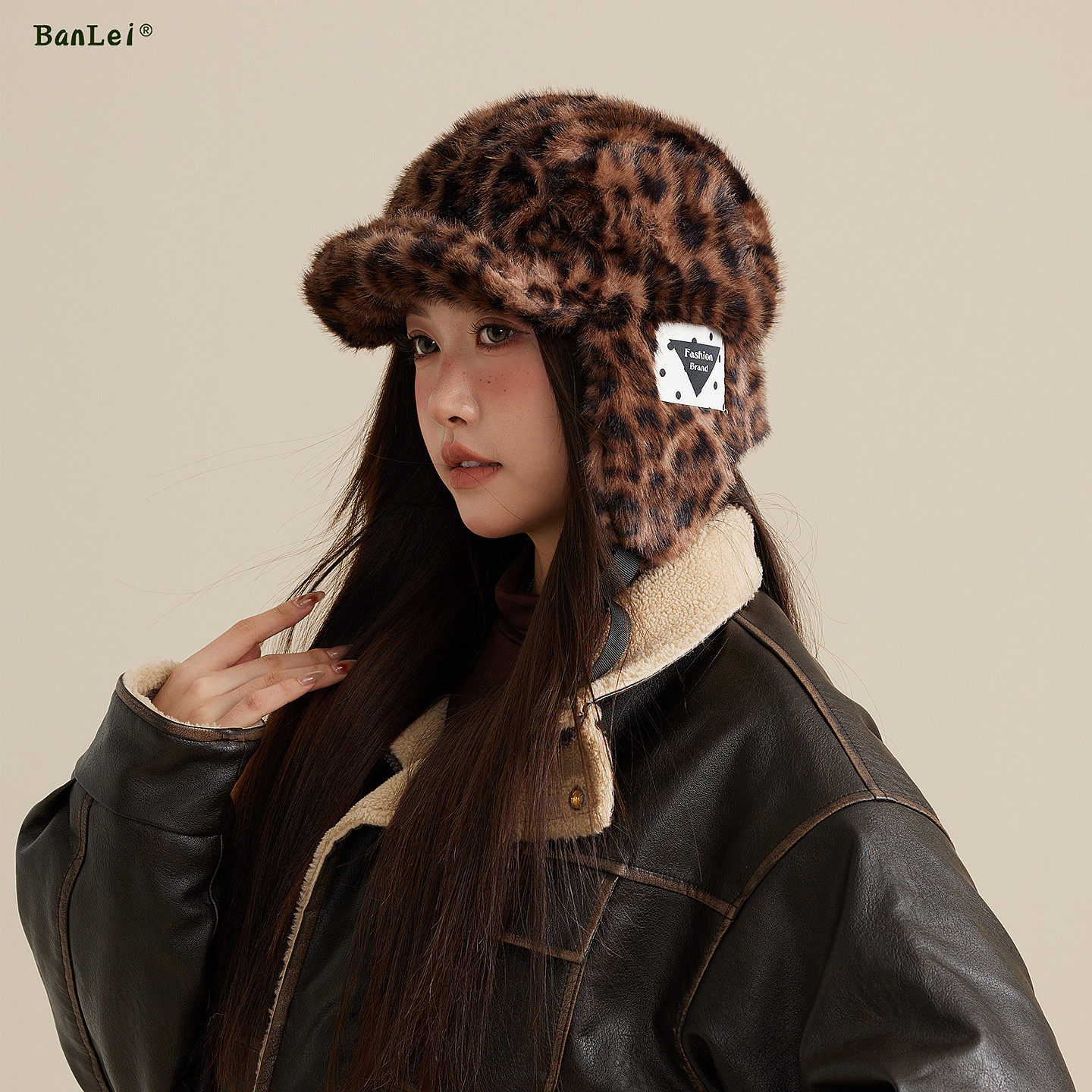 新款时尚复古豹纹毛绒雷锋帽子女秋冬加厚保暖骑行护耳防寒滑雪帽,服饰配件/皮带/帽子/围巾,帽子,淘宝优惠券,粉丝福利购,淘宝优惠卷