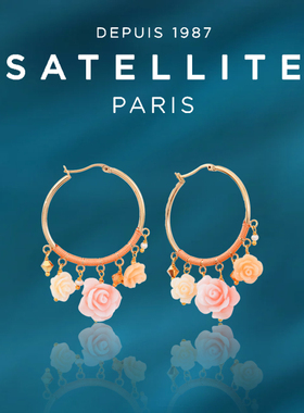 SATELLITE MIRAFLORES系列耳环女玫瑰花设计立体图案小众轻奢耳饰