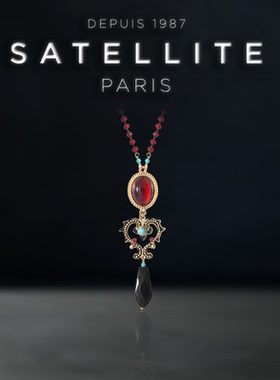 SATELLITE ULTIMA系列项链纯手工酒红色小众设计首饰轻奢简约优雅