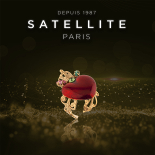 SATELLITE TAO系列戒指女简约高级红爱心配饰不易褪色开口可调节