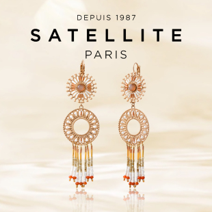 SATELLITE NEIVA系列耳环高级感流苏耳坠太阳花民族风格耳夹