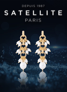 SATELLITE ELA系列耳针女高级感珍珠串耳饰小众轻奢气质款配饰品