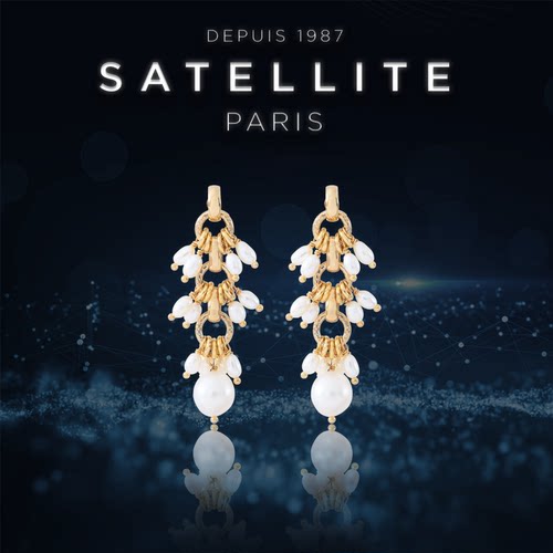 SATELLITE ELA系列耳针女高级感珍珠串耳饰小众轻奢气质款配饰品