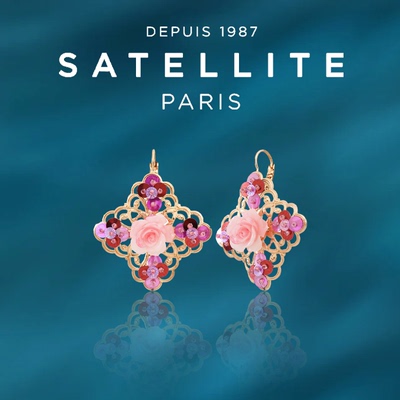 SATELLITE MIRAFLORES系列耳环女新中式时尚玫瑰花小众轻奢耳饰