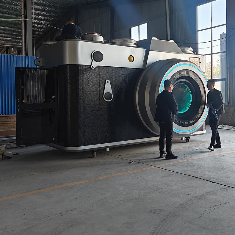 创意照相机主题餐车 复古风商用摆摊车 景区美食移动餐车