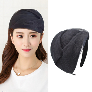 法式宽边发箍新款半帽遮盖白发头箍压发晚宴外出发卡复古头饰发夹