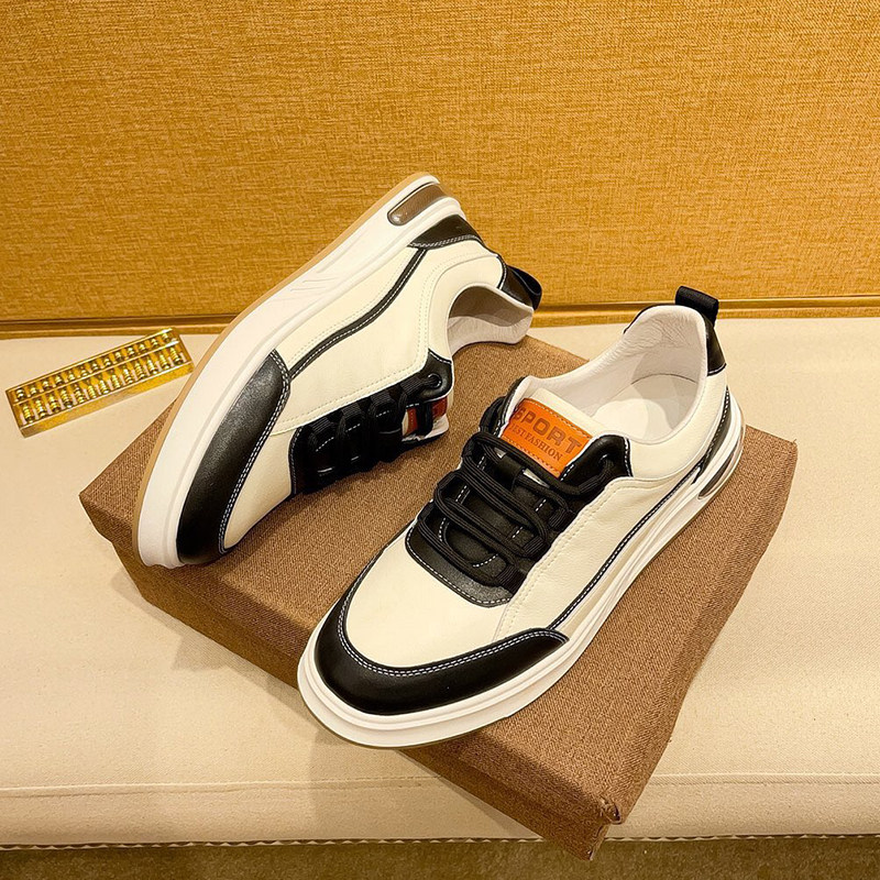 港风真皮小白鞋男夏季潮流百搭欧洲站奢侈品牌白色休闲板鞋37小码