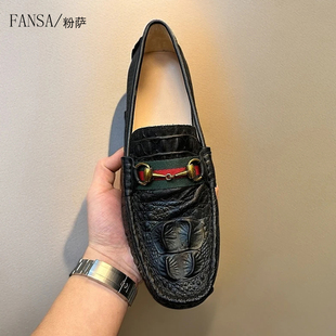 欧洲站高端品牌豆豆男鞋社会精神小伙2026新款奢侈品一脚蹬休闲鞋